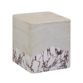 TOV Furniture Brut Breccia Travertine Indoor Outdoor Side Table