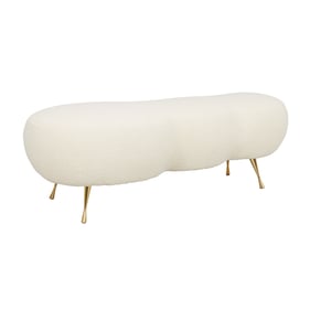 TOV Furniture Welsh Beige Shearling Bench