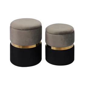 TOV Furniture Gigi Grey 2pc Storage Ottomans