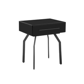 TOV Furniture Santana Black Glass Side Table