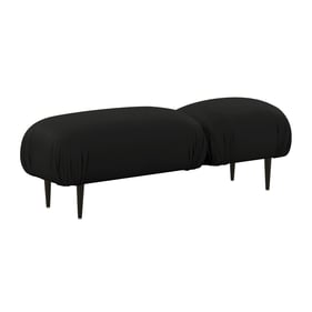 TOV Furniture Adalynn Black Vegan Leather Bench