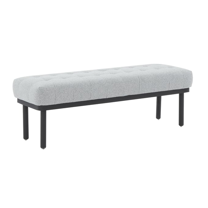 TOV Furniture Olivia Grey Boucle Bench TOV-OC68633