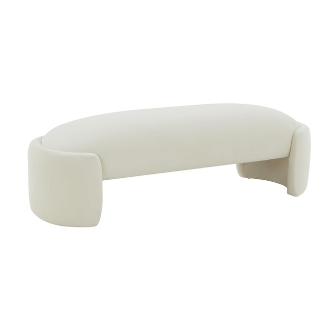 TOV Furniture Toledo Cream Velvet Bench TOV-OC68636