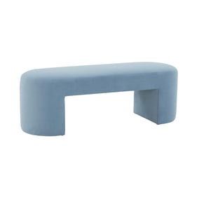 TOV Furniture Elena Light Blue Velvet Bench