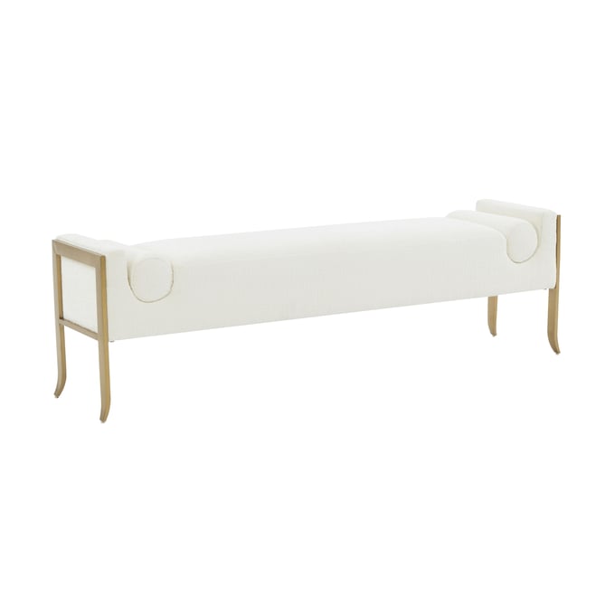 TOV Furniture Ines Cream Velvet Bench TOV-OC68642