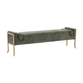 TOV Furniture Ines Green Velvet Bench