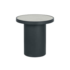 TOV Furniture Nautilus Antique Silver Black Side Table