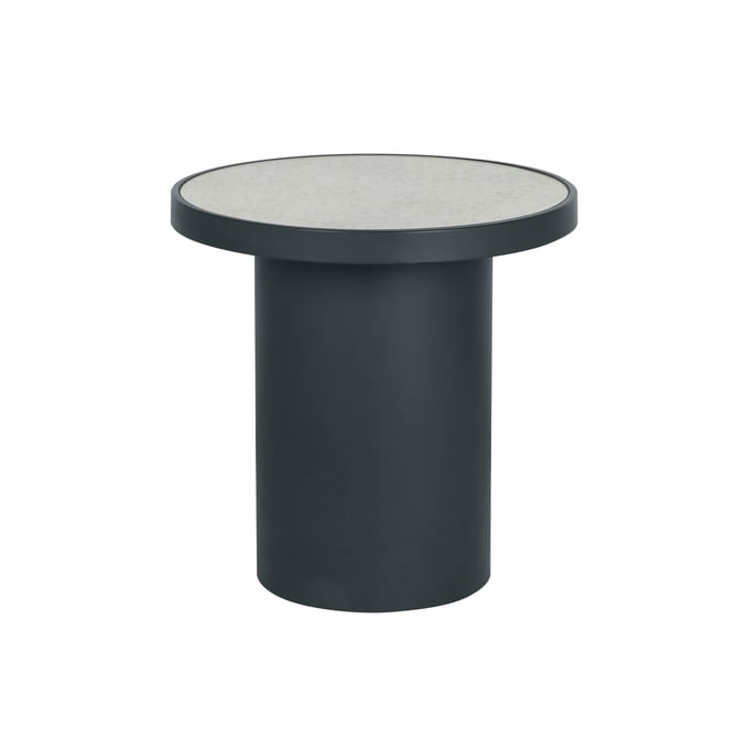 TOV Furniture Nautilus Antique Silver Black Side Table TOV-OC68721