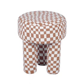 TOV Furniture Claire Brown Checkered Boucle Stool