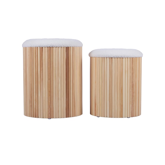 TOV Furniture Sagano White Storage 2pc Nesting Ottoman TOV-OC68797