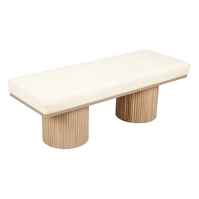 TOV Furniture Sagano Natural White Dyed Yarn Bench