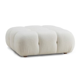 TOV Furniture Calliope Cream Vegan Shearling Modular Ottoman