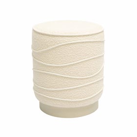 TOV Furniture Nero Cream Boucle Ottoman