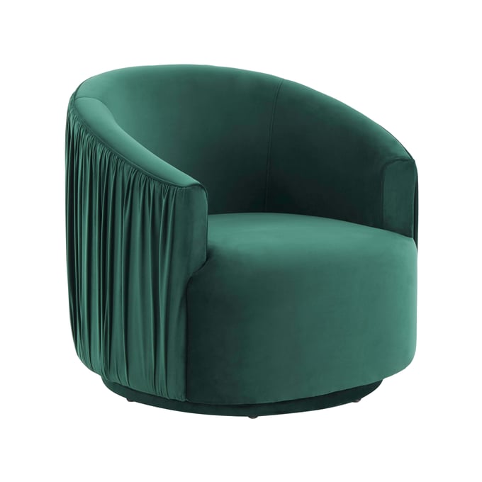 TOV Furniture London Forest Green Pleated Swivel Chair TOV-S44153