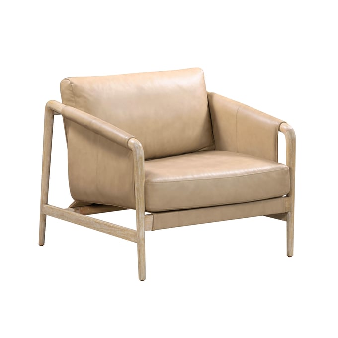 TOV Furniture Chakka Tan White Leather Accent Chair TOV-S54256