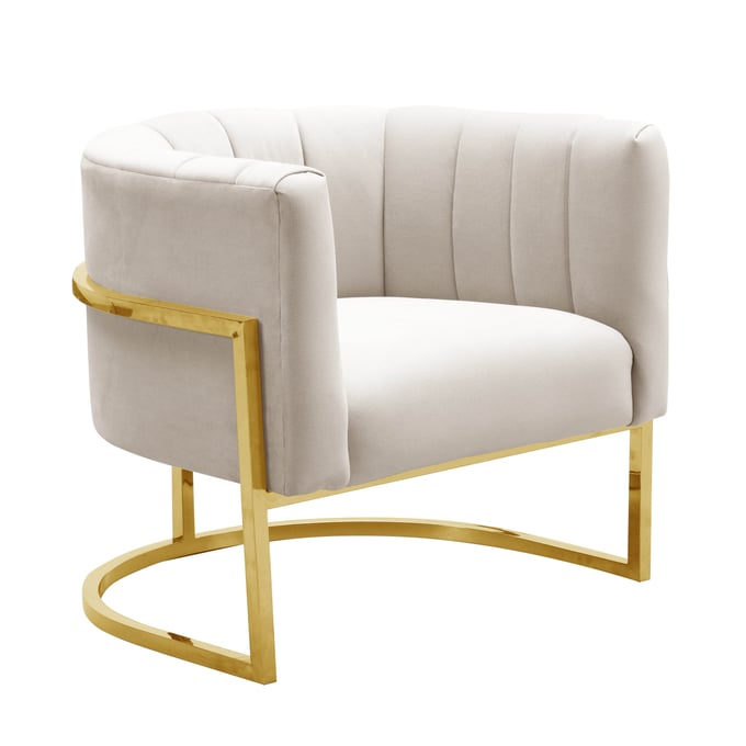 TOV Furniture Magnolia Cream Gold Base Spotted Chair TOV-S6150