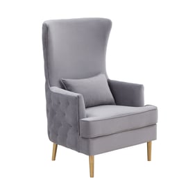 TOV Furniture Alina Grey Tall Tufted Back Chair