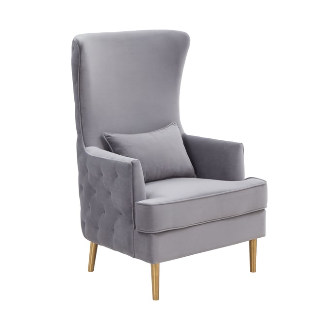 TOV Furniture Alina Grey Tall Tufted Back Chair TOV-S6478