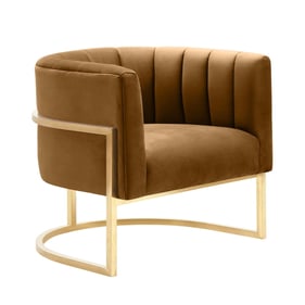 TOV Furniture Magnolia Cognac Gold Base Chair