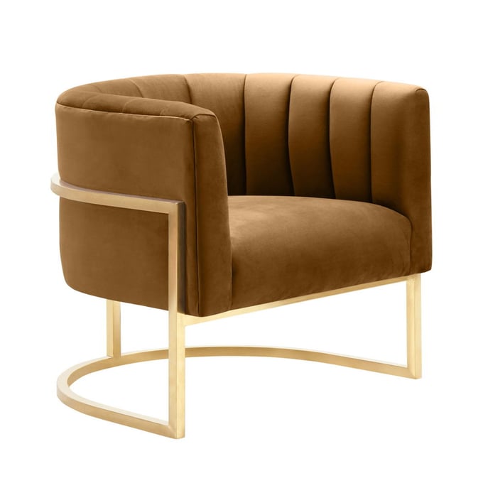 TOV Furniture Magnolia Cognac Gold Base Chair TOV-S68190