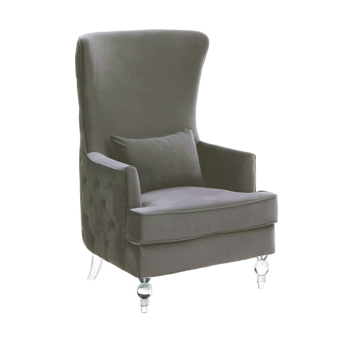 TOV Furniture Aubree Grey Tall Chair with Acrylic Legs TOV-S68196