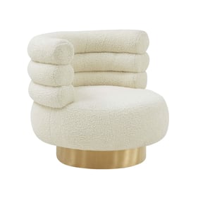 TOV Furniture Naomi Cream Shearling Swivel Chair