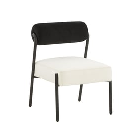 TOV Furniture Jolene Black and Cream Velvet Accent Chair