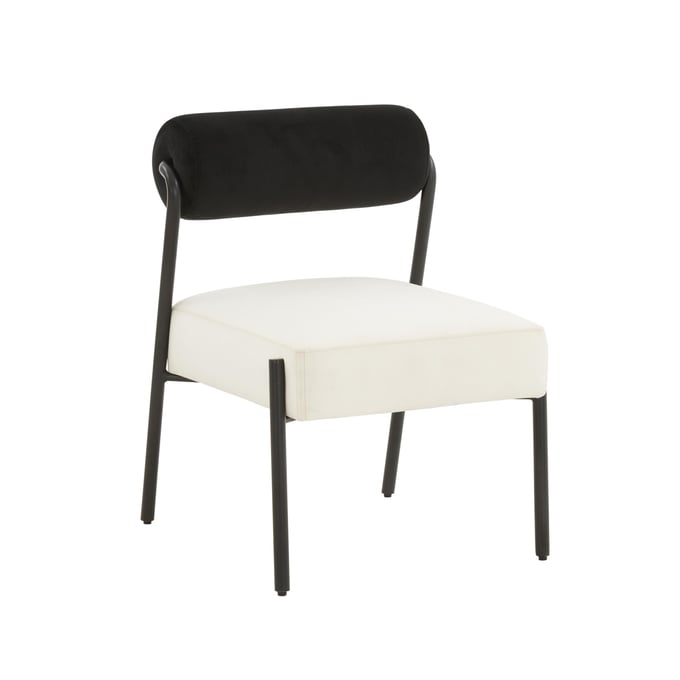 TOV Furniture Jolene Black and Cream Velvet Accent Chair TOV-S68451