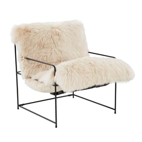 TOV Furniture Kimi Natural Genuine Sheepskin Chair