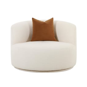 TOV Furniture Fickle Cream Boucle Swivel Chair