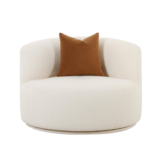 TOV Furniture Fickle Cream Boucle Swivel Chair TOV-S68671