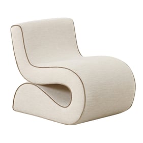 TOV Furniture Senna Cream Basketweave Accent Chair