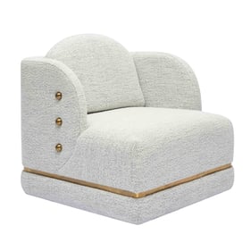 TOV Furniture Earl Cotton White Chenille Accent Chair