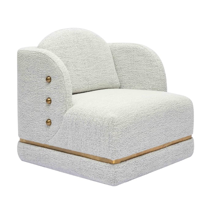 TOV Furniture Earl Cotton White Chenille Accent Chair TOV-S68935