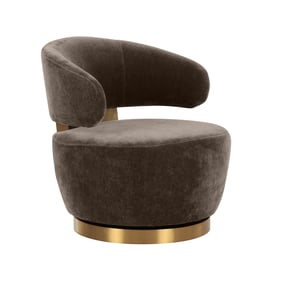 TOV Furniture Austin Chocolate Gold Swivel Chair