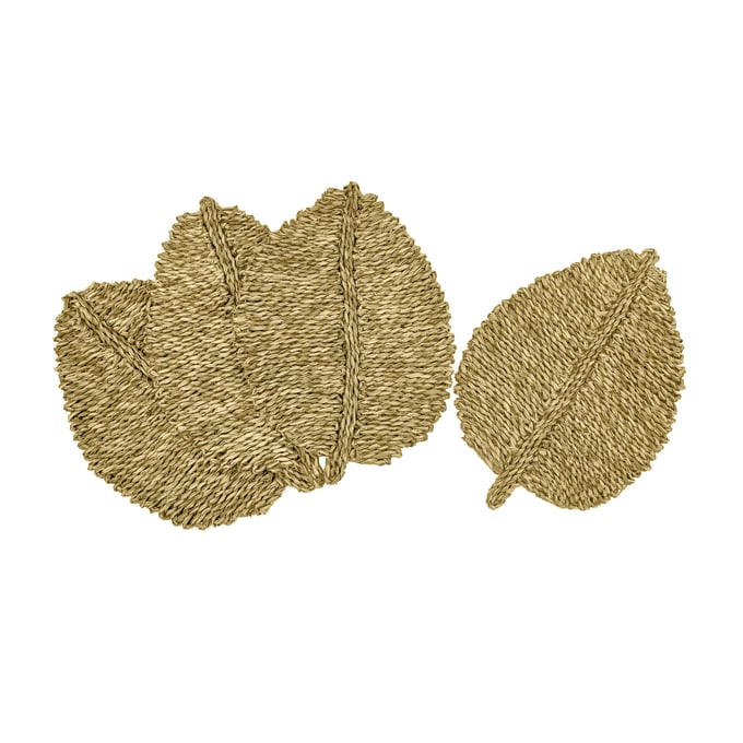 4 TOV Furniture Leaf Natural Seagrass Placemats TOV-T54303