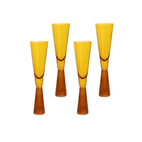 4 TOV Furniture Flute Amber Glasses