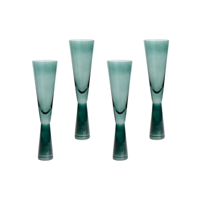 4 TOV Furniture Flute Green Glasses TOV-T68858