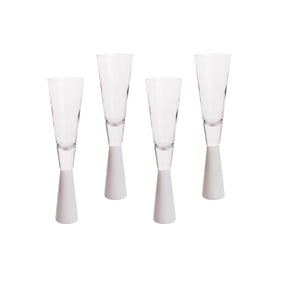 4 TOV Furniture Flute White Glasses