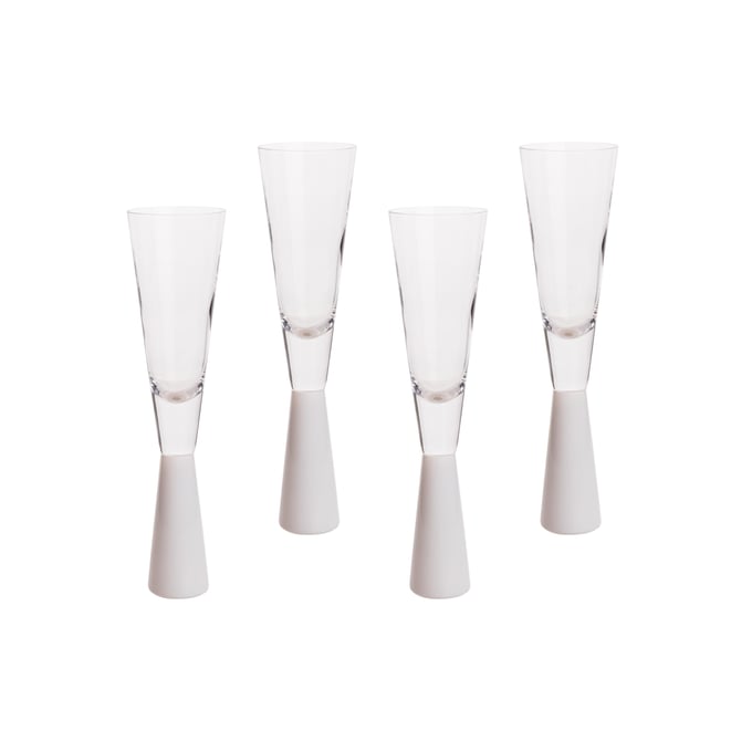 4 TOV Furniture Flute White Glasses TOV-T68859