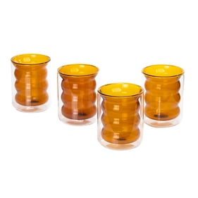 4 TOV Furniture Waves Amber Water Glasses