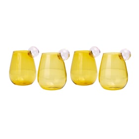 4 TOV Furniture Boule Amber Water Glasses