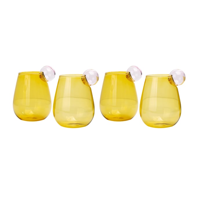 4 TOV Furniture Boule Amber Water Glasses TOV-T68868