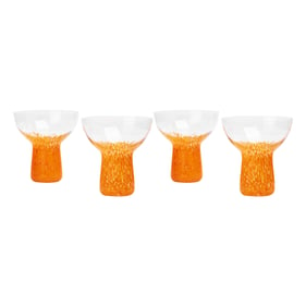 4 TOV Furniture Dottie Orange Handblown Cocktail Glasses