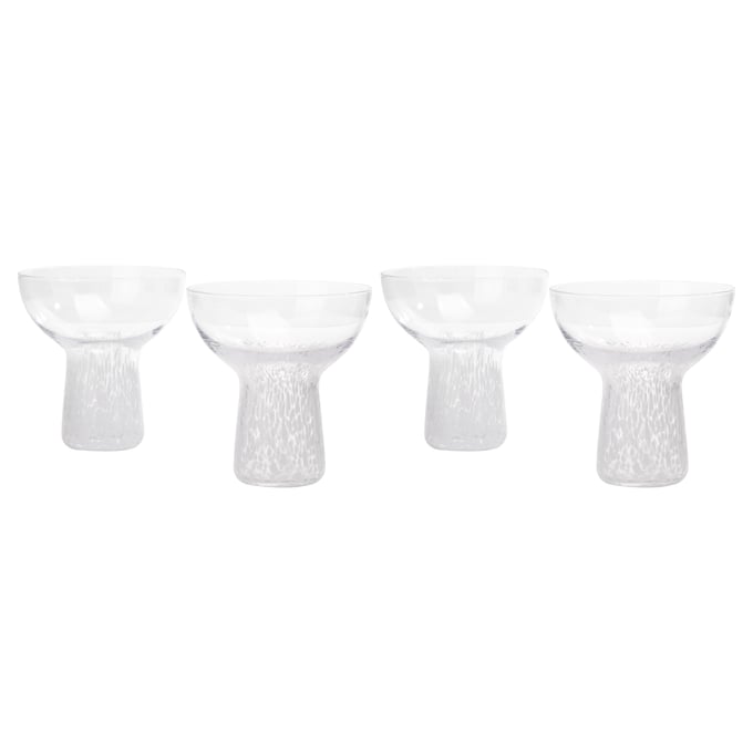 4 TOV Furniture Dottie Clear Handblown Cocktail Glasses TOV-T68872