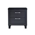 The Harper 2 drawer night stand with contemporary silver hardware.