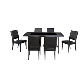 Titanic Furniture Alexander Dark Brown Grey 7pc Dining Room Set