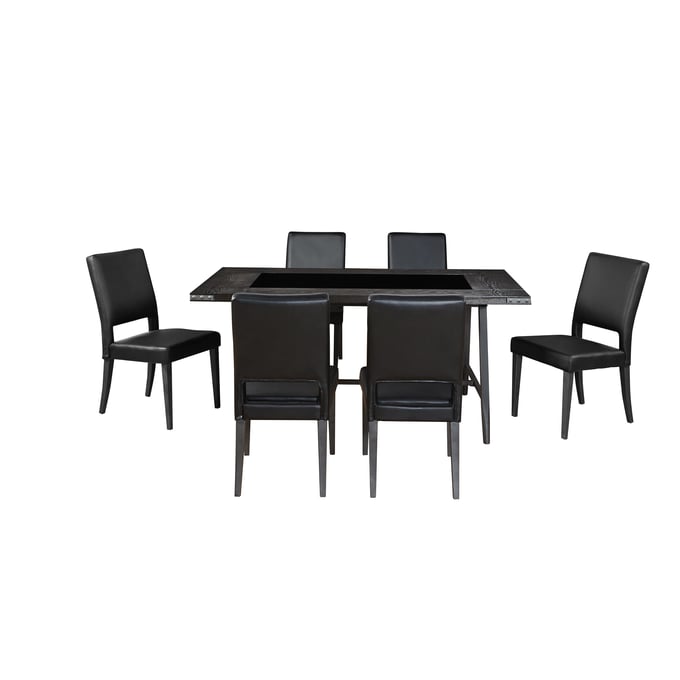 Titanic Furniture Alexander Dark Brown Grey 7pc Dining Room Set TTNC-D239-DR-S1