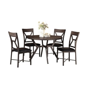 Titanic Furniture Hex Brown 5pc Round Dining Room Set