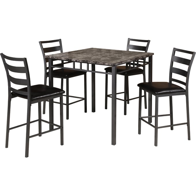 Titanic Furniture Garner Black and Grey 5pc Pug Height Set TTNC-D600-5PC